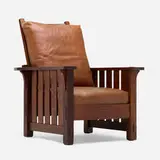 L. & J.G. Stickley, Flat-arm Morris chair, model 497
