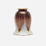 Quezal, Pulled-feather selenium red tulip shade
