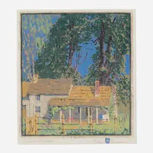 Gustave Baumann, Summer Breezes, woodcut in colors on cream Zanders Bergisch Gladbach laid paper