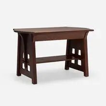 Turtle-top table, model 153 by Limbert, c. 1910, oak, sold Oct 2024