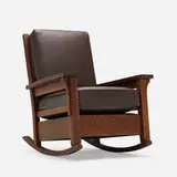 Lifetime, Rocker, c. 1910, oak, leather upholstery