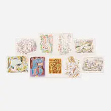 Je Reve portfolio by André Masson, 1975, color lithograph on Arches paper, sold Jun 2017