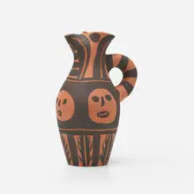 Yan Black Headband ewer by Pablo Picasso, 1963, red earthenware with engobe decoration and knife engraving, sold Jun 2017