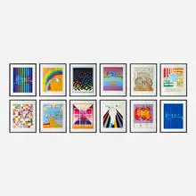 David Ben Gurion portfolio by Yaacov Agam, 1985, screenprint on paper, Agamograph, sold Jun 2017