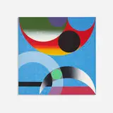 Herbert Bayer, Composition Around Green Dot, 1974, acrylic on canvas