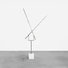 George Rickey, Two Lines Up Excentric IV, 1977, stainless steel