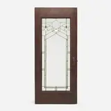 Frank Lloyd Wright, door from the B. Harley Bradley House, Kankakee, 1900, stained glass, lead, lacquered wood