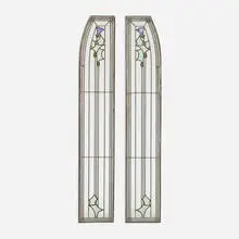 sidelights, pair by George Washington Maher, c. 1910, stained glass, lead, sold Apr 2017
