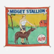 "Tattoo Jack" Cripe, circus banner, c. 1950, acrylic on canvas