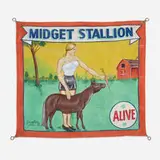 "Tattoo Jack" Cripe, circus banner, c. 1950, acrylic on canvas