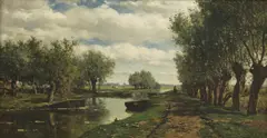 Willem Roelofs, Untitled, oil on panel 26 x 48cm