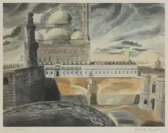 Untitled by Edward Bawden, Mohammed Ali Mosque 1940' reproduction print, sold Oct 2020