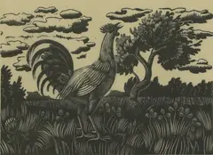 Eric Ravilious, Untitled, Eric Ravilious (1903-1942) 'Chanticleer' wood engraving
