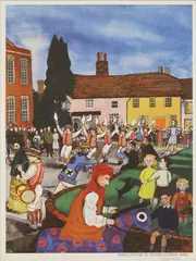 Walter Hoyle, Untitled, Essex' lithograph printed in colours