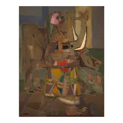 Jankel Adler, Bauersfrau mit Kuh (Peasant Woman with Cow), 1943, oil on canvas