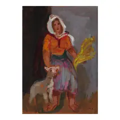 Emmanuel Mané-Katz, Shepherdess, circa 1940, oil on canvas