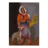 Emmanuel Mané-Katz, Shepherdess, circa 1940, oil on canvas