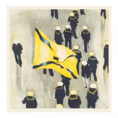 Christopher Brown, Across the Boards, 1994, Etching in colors on Somerset paper