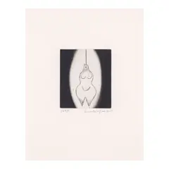 Louise Bourgeois, Hanging Figure, 2000, Drypoint on japon paper