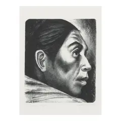 Cabeza Indingena by Elizabeth Catlett, 1955, Lithograph on wove paper, offered Feb 2026