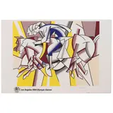 Roy Lichtenstein, Los Angeles Olympic Games (The Red Horsemen) (Not in Corlett), 1984, Offset lithograph in colors on wove paper