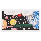 Raymond Pettibon, Untitled (Spaceship with Planets), 1998, Lithograph with hand-coloring and unique text on Rives BFK paper