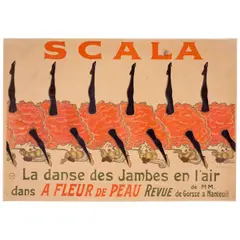 Louis Charbonnier, Scala A Fleur de Peau Revue, c. 1898, Lithograph in colors on wove paper linen-backed