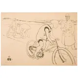 Cycle Michael (Delteil 359, Wittrock P25, Adhémar 184, Adriani 194) by Henri de Toulouse-Lautrec, 1896, Lithograph in green on wove paper linen-backed, Wittrock's only state, sold Feb 2026