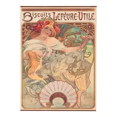Alphonse Mucha, Biscuits Lefèvre-Utile (Rennert/Weill 22), 1896, Lithograph in colors on wove paper
