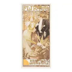 Alphonse Mucha, Flirt Biscuits (Rennert/Weill 72), c. 1899, Lithographic poster in colors on wove paper linen-backed