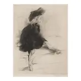 Jacques Villon, Yvonne au Canapé (Ginestet/Pouillon E128), 1905, Drypoint on wove paper