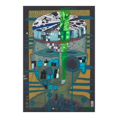 One of Five Seamen (Koschatzky 66) by Friedensreich Hundertwasser, 1975, Screenprint in colors with metal imprints on African black paper, sold Feb 2026