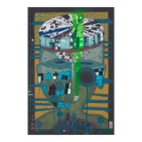 Friedensreich Hundertwasser, One of Five Seamen (Koschatzky 66), 1975, Screenprint in colors with metal imprints on African black paper