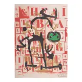 Le Lettré vert (Mourlot 615) by Joan Miró, 1969, Lithograph in colors on cloth applied to Mandeure chiffon (as issued), sold Feb 2026