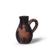 Picador (Ramié 162) by Pablo Picasso, 1952, Partially glazed red earthenware clay turned pitcher with paraffin and black enamel, sold Feb 2026