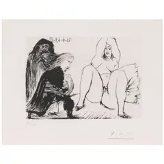La Célestine, sa protégée, et un jeune gentilhomme, from Séries 347 (Bloch 1670, Baer 1686) by Pablo Picasso, 1968, Aquatint on Rives paper, sold Feb 2026