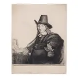 Rembrandt Harmensz van Rijn, Jan Asselijn, Painter ('Krabbetje') (Bartsch, Hollstein 277, Hind 227, New Hollstein 236), c. 1647, Etching, engraving and drypoint on laid paper, New Hollstein's fourth state (of 7), before the additional shading in the face