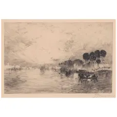 Thomas Moran, Morning on the St. Johns, Florida (Klackner 56), 1881, Etching on thin wove paper