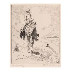 Bill, A Cowboy, 1928, Etching on wove paper