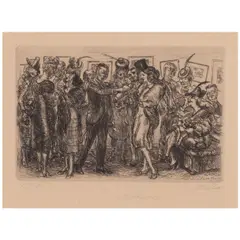 John Sloan, A Thirst for Art (Morse 306), 1939, Etching on wove paper, Morse's third state (of 4)