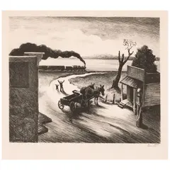 Thomas Hart Benton, Edge of Town (Fath 22), 1938, Lithograph on wove paper with GCM watermark