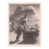 Grant Wood, Approaching Storm (Cole 19), 1940, Lithograph on wove paper