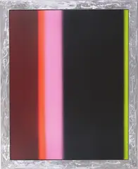 Streifengemälde by Anselm Reyle, 2007, Acryl auf Leinwand, im Künstlerrahmen, sold Dec 2021