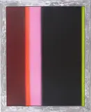Anselm Reyle, Streifengemälde, 2007, Acryl auf Leinwand, im Künstlerrahmen