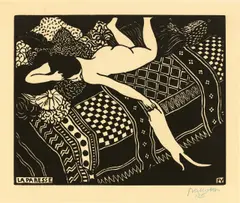 La Paresse by Félix Vallotton, 1896, Holzschnitt auf dünnem Velin, sold Nov 2019