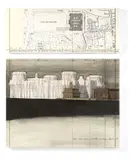 Wrapped Reichstag (Project for der deutsche Reichstag-Berlin) by Christo und Jeanne-Claude, 1979, Zweiteiliges Werk. Oberer Teil: Stadtplan auf Karton montiert. Unterer Teil: Collage mit Stoff, Faden und Papier, Kohle,, sold May 2019