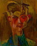 Conrad Felixmüller, Portrait Heinz Mansfeld, 1918, Öl auf Leinwand, auf Pressholz aufgezogen