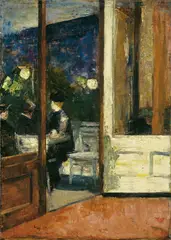 Café Bauer by Lesser Ury, Öl auf Leinwand, sold Nov 2017