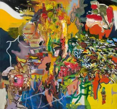 Daniel Richter, noch ohne Titel (untitled again), 1995, Öl und Lack auf Leinwand