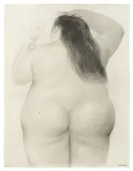 La Toilette by Fernando Botero, 1979, Grafit, Bleistift und Deckweiß auf Hahnemühle-Bütten, sold Dec 2016